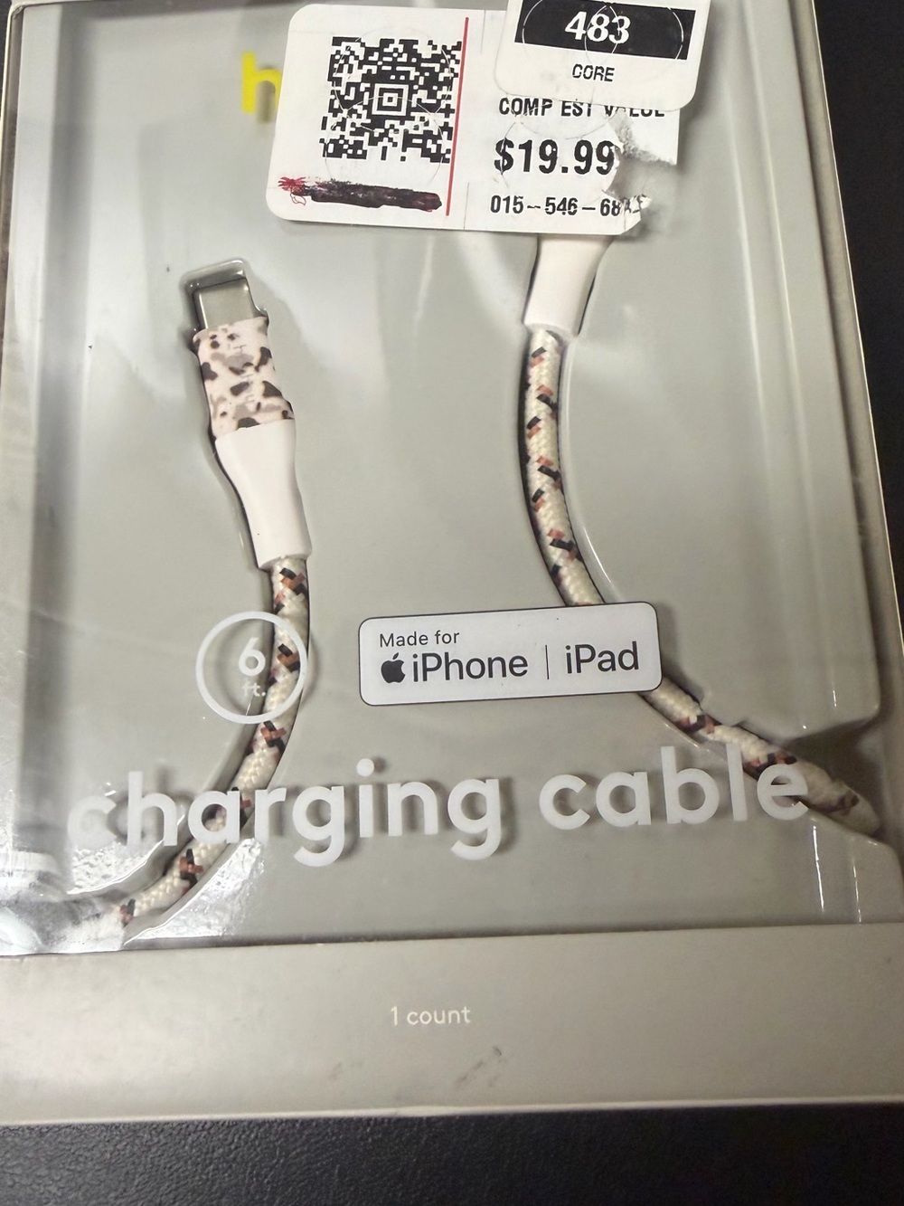 Charging Cable for iPhone & iPad - White Pattern